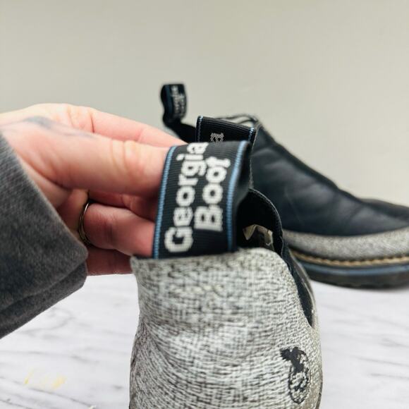 Georgia Boot Romeo Black Blue Leather Slip On Bootie Womens Size 7 - Picture 8 of 10